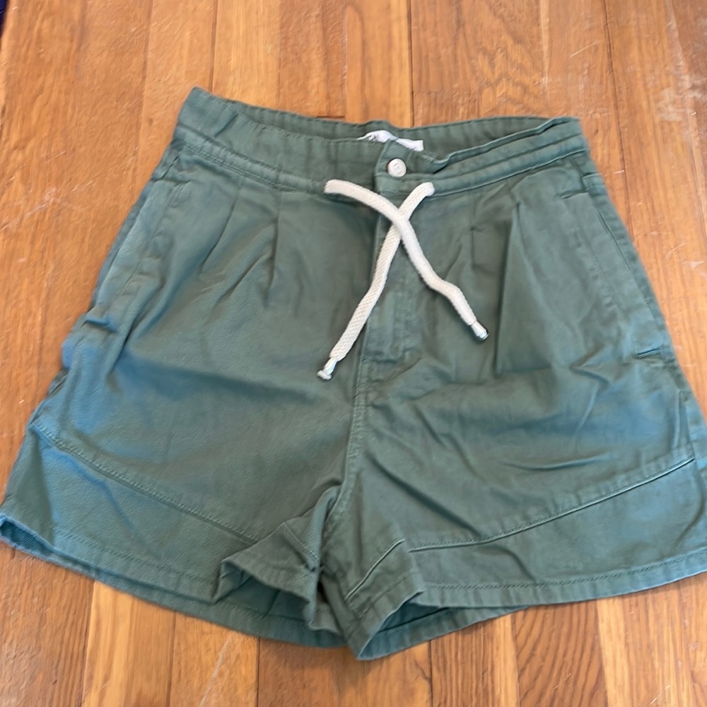 Zara green twill shorts